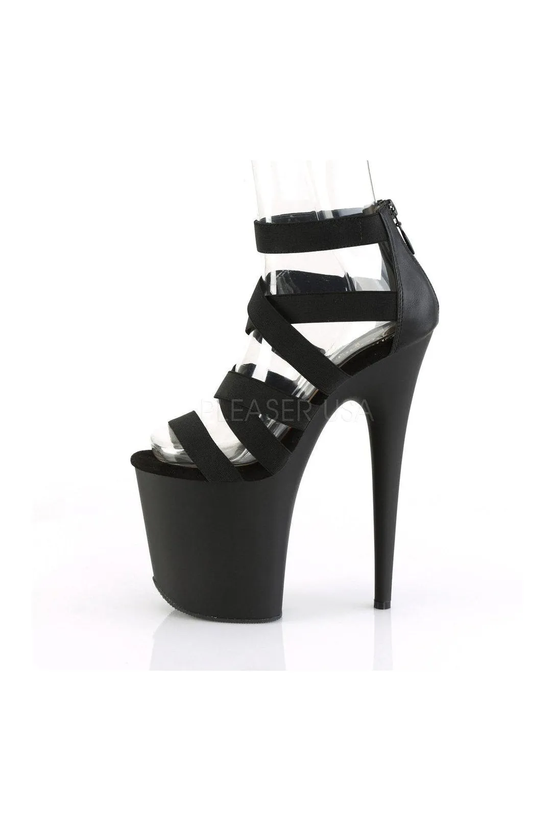 FLAMINGO-859 Platform Sandal  | Black Elastic
