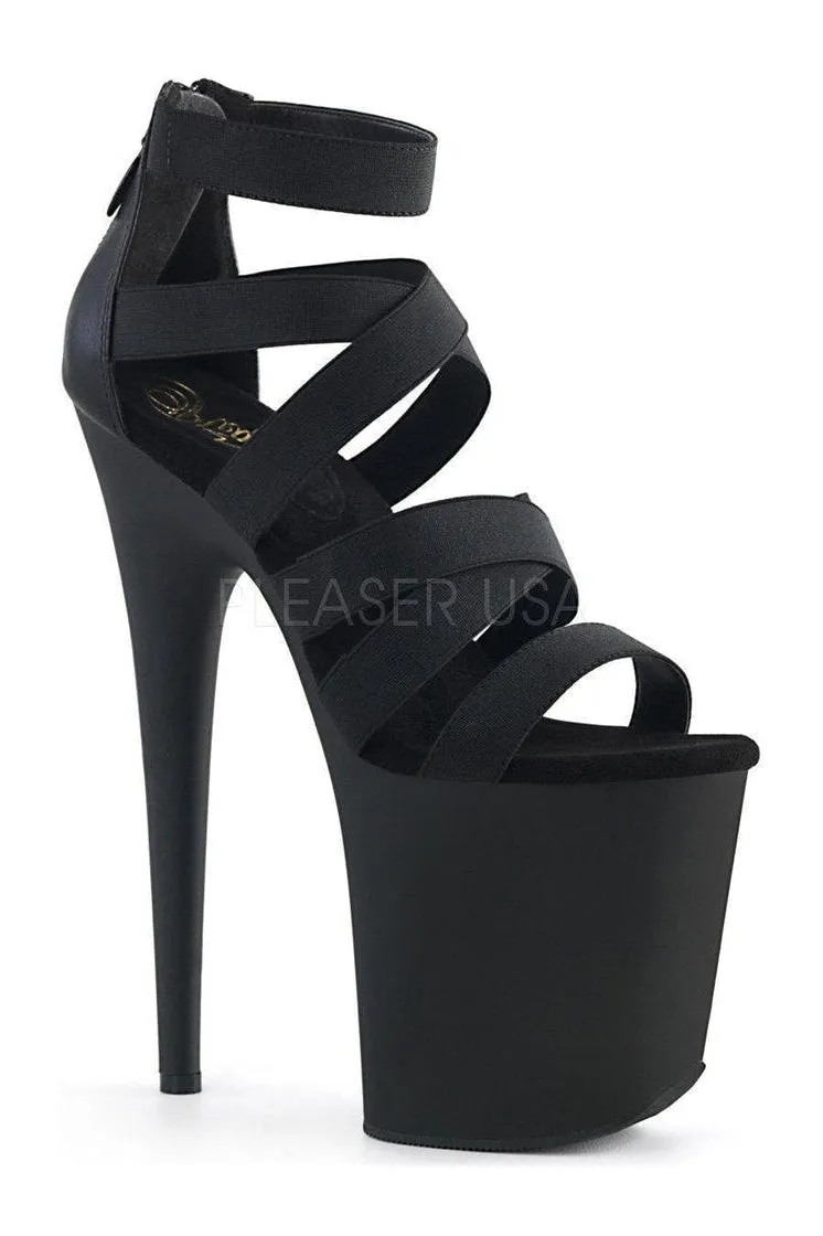 FLAMINGO-859 Platform Sandal  | Black Elastic
